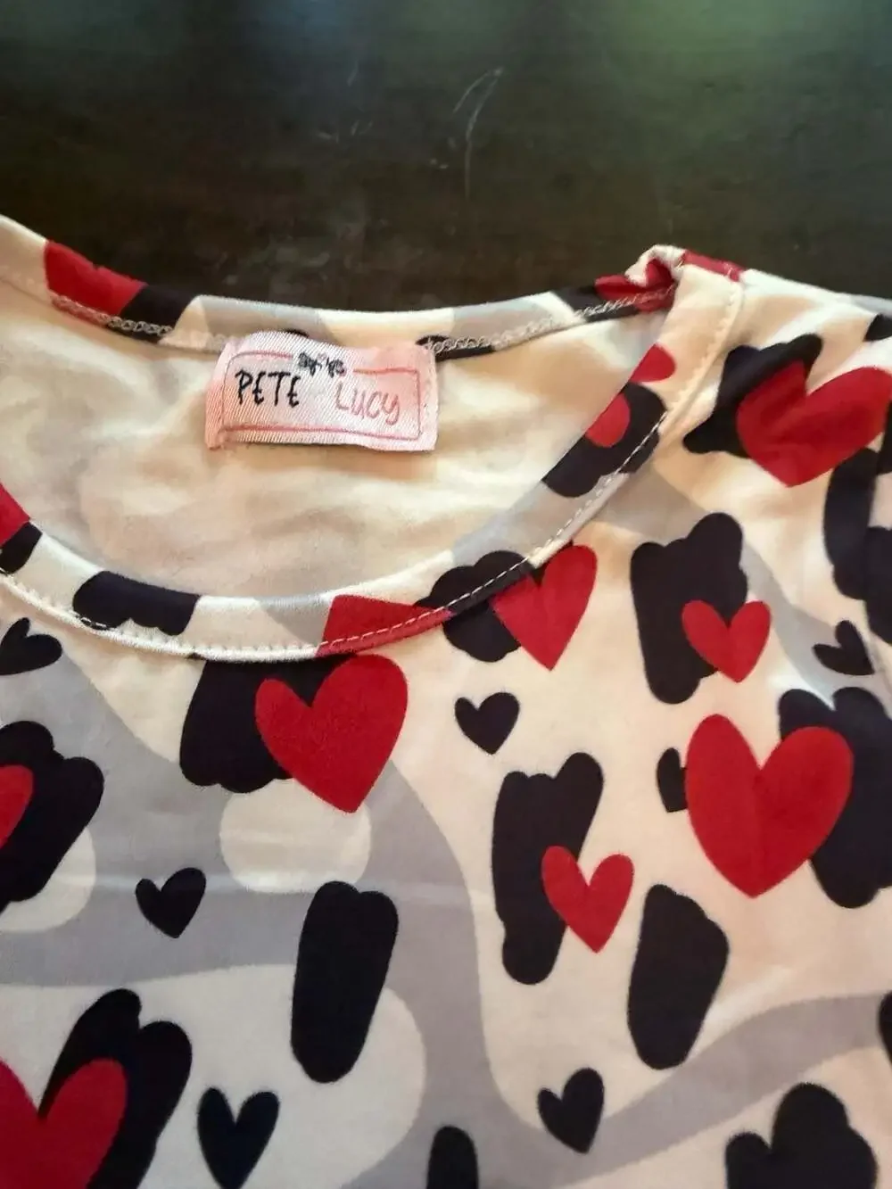 Pete & Lucy Love in the Wild Heart Print Dress Leggings and Headband Outfit Set